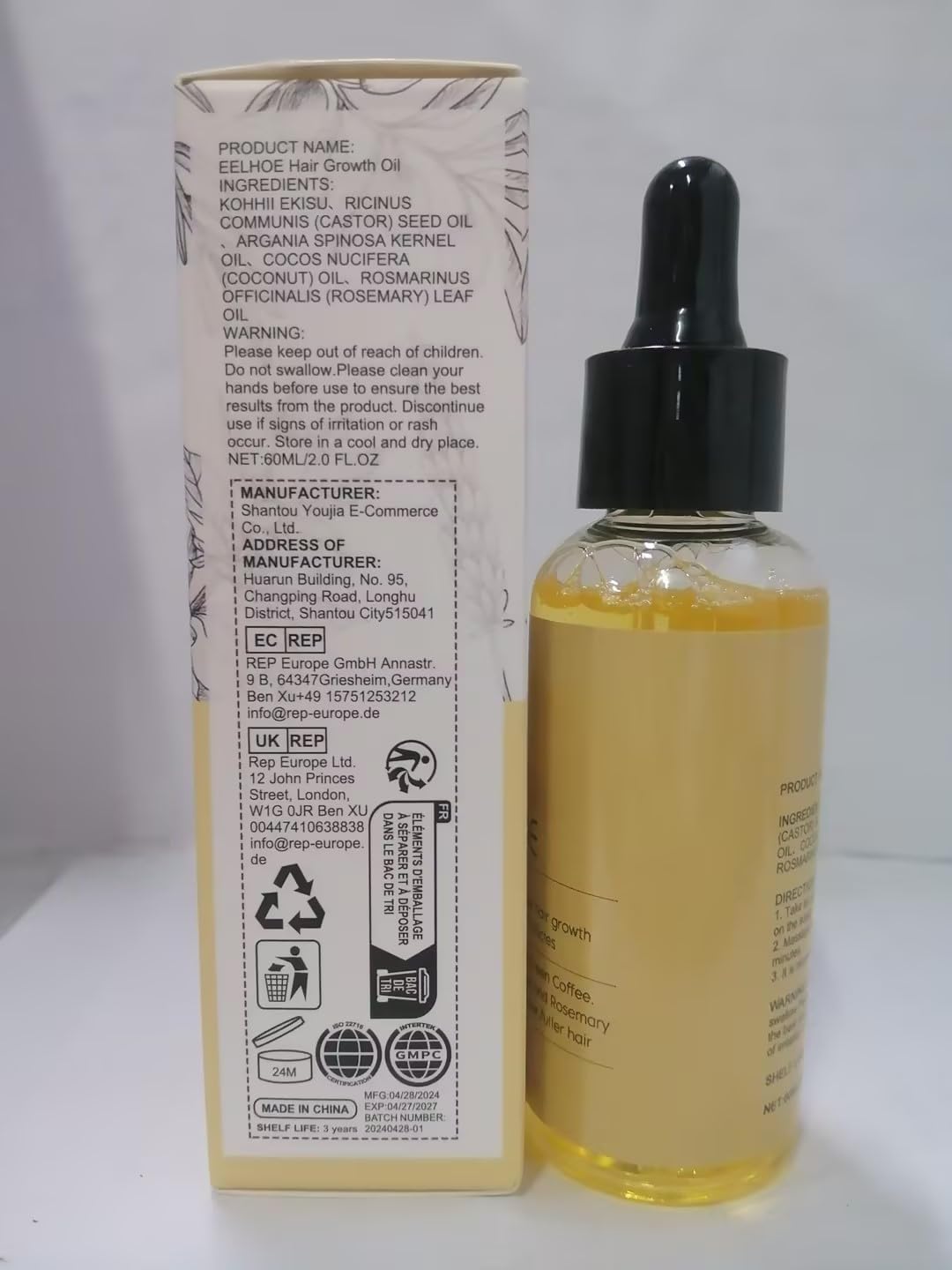 Generic Natural Hair Growth Oil,Rosemary Oil for Hair Growth Organic,Natural Hair Growth Oil for Thin Hair, Hair Oil for Dry Damaged Hair and Growth