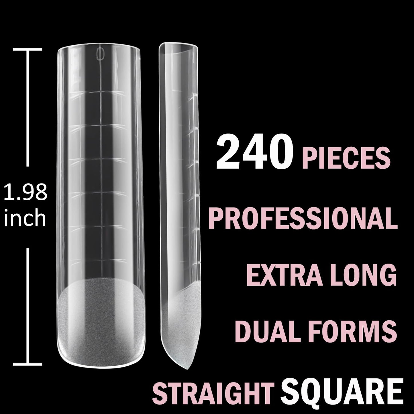 Wellquinn 3XL Dual Nail Forms,Square Curved Nail Molds for Nail Extension Polygel Builder Gel Acrylic Nail Dip Powder Nails Poly Nail Extension Gel