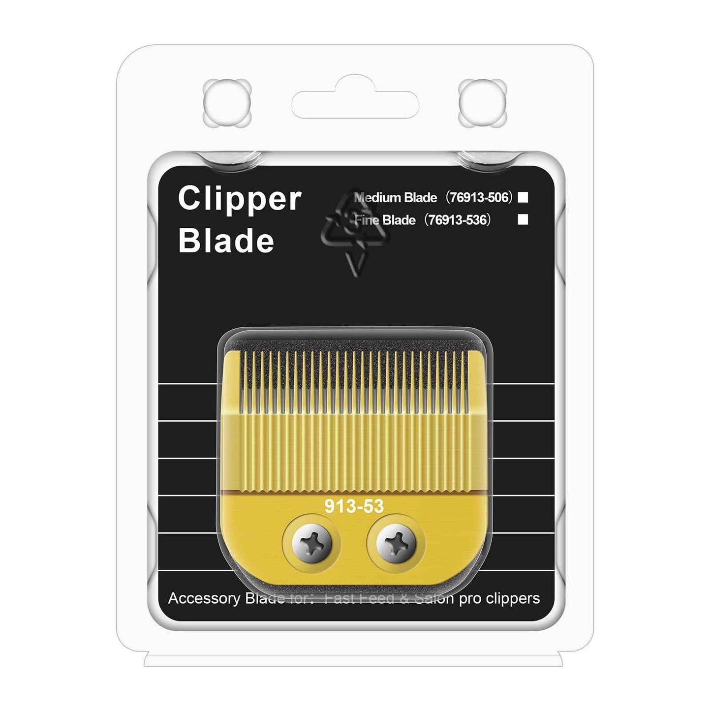 913-53 Fine Blade Replacement Trimmer Blade Compatible with Oster Fast Feed 076023 and Salon Pro Clippers 076830 Blades Replacement，Golden