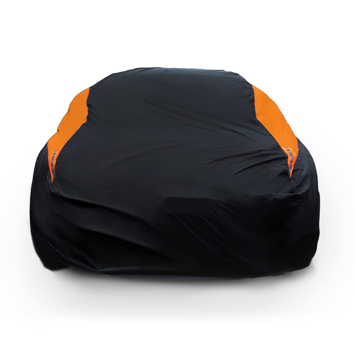 MORNYRAY Waterproof Car Cover All Weather Snowproof UV Protection Windproof Outdoor Full car Cover, Universal Fit for Sedan (Fit Sedan Length Up to 153 inch, Orange)