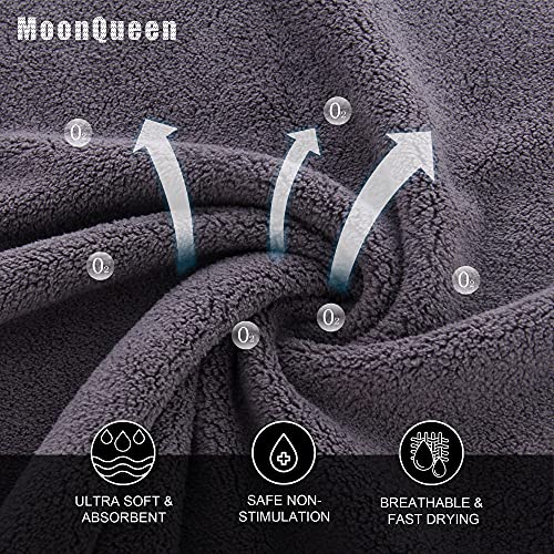 MOONQUEEN Ultra Soft Washcloths Set 24 Pack 12x12 Grey
