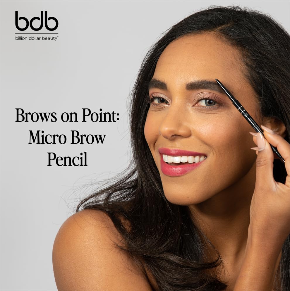 Billion Dollar Brows On Point Waterproof Micro Eyebrow Pencil | Self-Sharpening Tip | Create Hair-like Strokes | Vegan & Cruelty-Free | Natural Blendable Lines