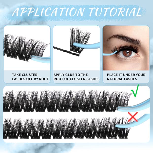 Lash Clusters 84 Pcs Cluster Lashes Eyelash Clusters DIY Cluster Eyelash Extensions Individual Lashes that Look Like Eyelash Extensions Natural Look Thin Band & Soft (Cirrus,C-14)