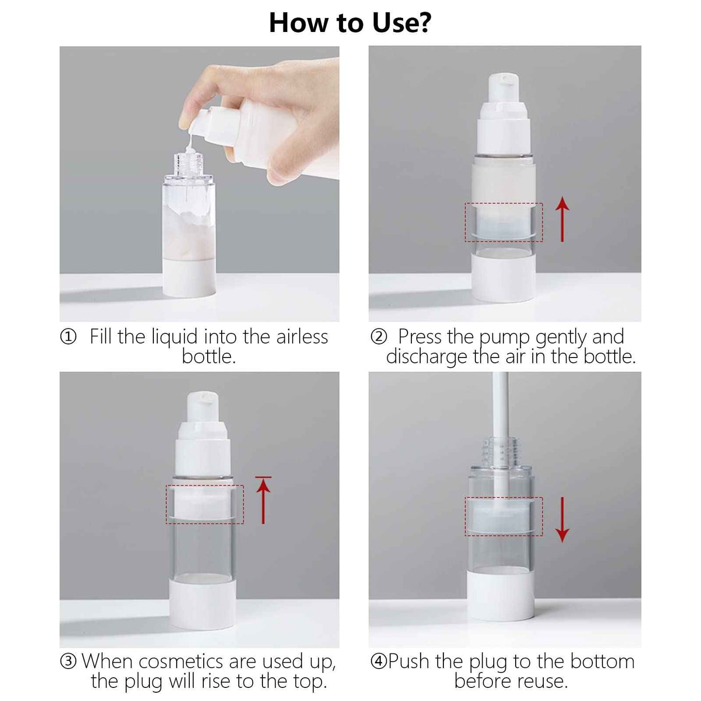 SENENQU 24 PCS 1 Oz 30ml Airless Pump Bottles Travel Size Empty Pump Bottle Lotion Container Refillable Cosmetic Pump Dispensers for Foundation Moisturizer Shampoo Toiletry