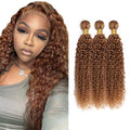 #30 Light Brown Water Wave Human Hair Bundles - 24-28 Inch
