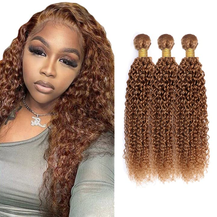 #30 Light Brown Water Wave Human Hair Bundles - 24-28 Inch