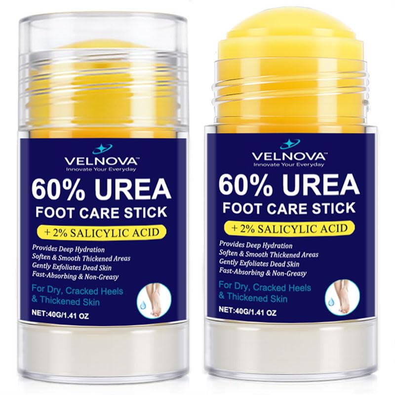 Velnova 60% Urea Foot Care Stick with 2% Salicylic Acid – Callus Remover & Intensive Moisturizer, 1.41 oz