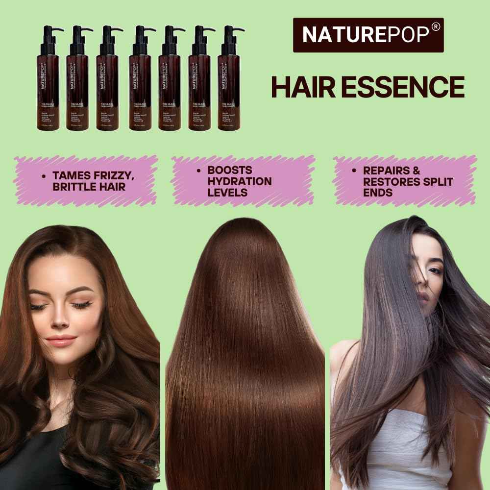 Naturepop Hair Essence Anti-Frizz, Hydration and Nutrition Hair Essence for Damaged, Bleached and Dry Hair 5.29 fl oz / 150 g Made in Korea