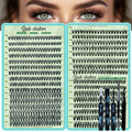 Wispy Lash Clusters Kit 640pcs Eyelash Cluster Extensions 30D+40D Curl Individual False Eyelashes Natural Fluffy Mink Lash Clusters Extension Kit (9-16mm with Lash Bond&Seal,Brush,Tweezers)