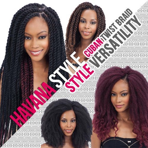 Freetress Equal Synthetic Hair Braids Double Strand Style Cuban Twist Braid 16" (6-PACK, 4)