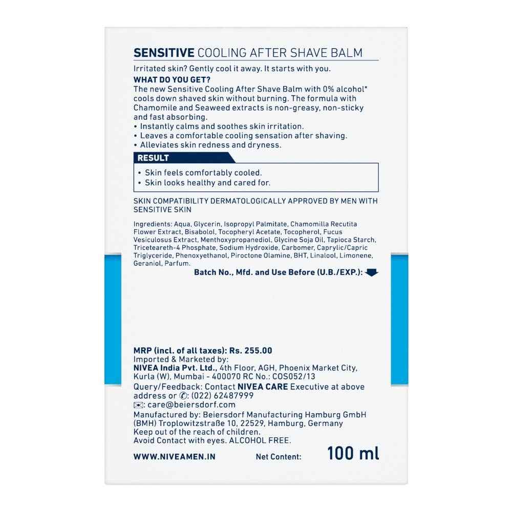 Nivea Men Sensitive Cooling After Shave Balm 100Ml