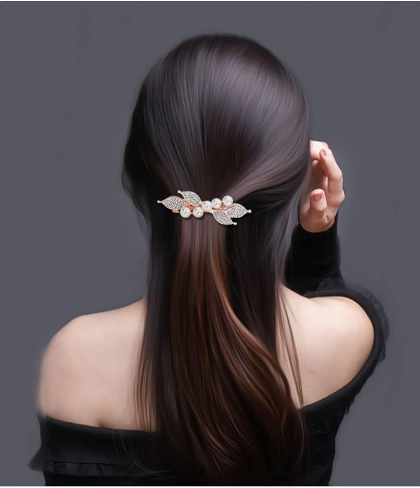 2 Pcs Cute Hair Claw Fairy Girl Rhinestone Hair Clip Big Hair Jaw Clip Nonslip Hair Clamp Hair Accessories Sliver&Gold (039-2PCS)