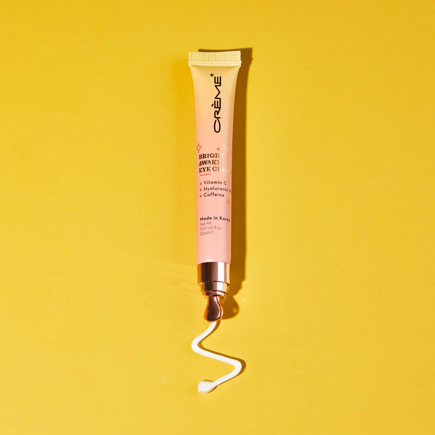 The Crème Shop Klean Beauty Awake Eye Crème, Vitamin C, Hyaluronic Acid & Caffeine, Dark Circles Under Eye Treatment (0.67 fl oz)