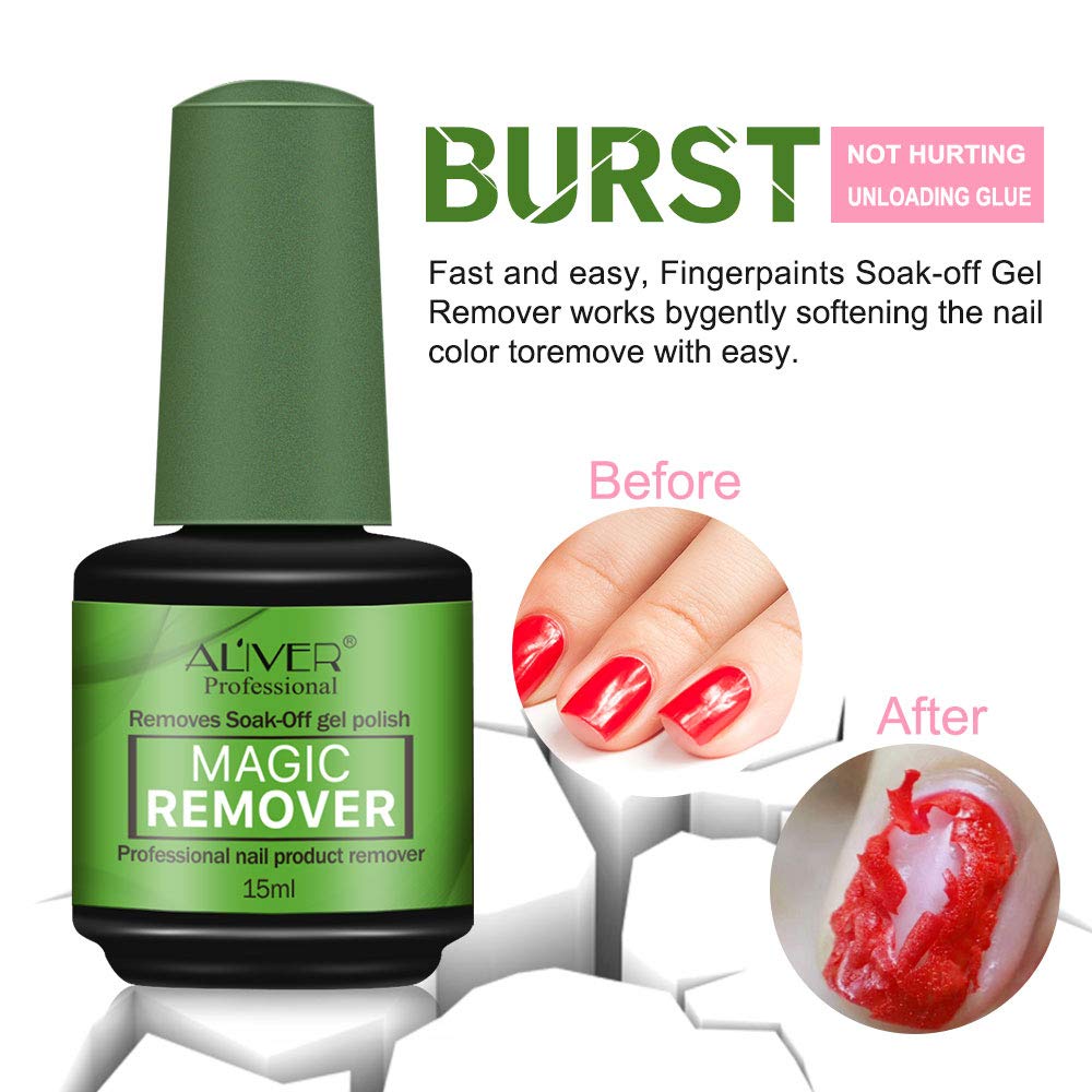 Professional Gel Nail Polish Remover Kit-Ultra-Powerful, Quick & Easy Soak-Off Solution for Gel Nails in 2-3 Minutes, Includes Cuticle Pusher & Nail Polish Scraper - No Wrapping Required