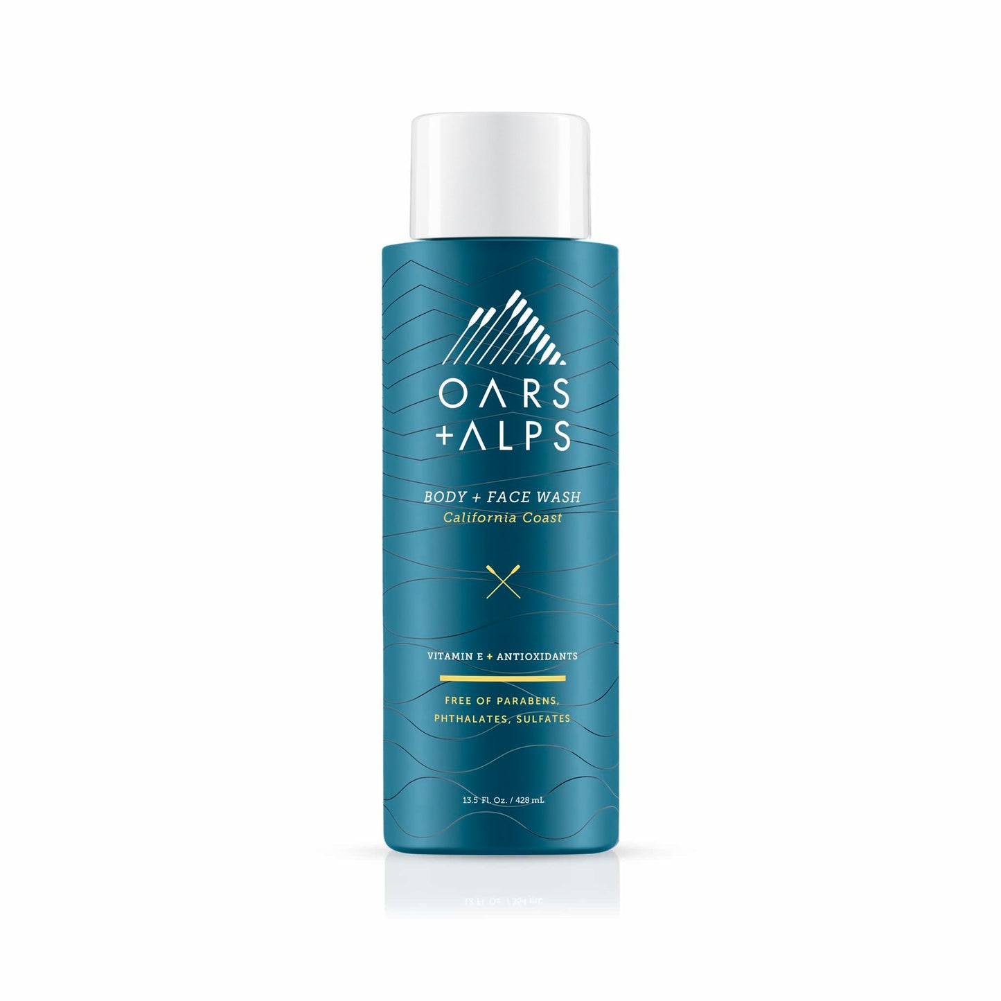 Oars + Alps Men's Moisturizing Body and Face Wash, Skin Care Infused with Vitamin E and Antioxidants, Sulfate Free, California Coast, 1 Pack