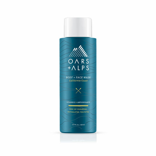 Oars + Alps Men's Moisturizing Body and Face Wash, Skin Care Infused with Vitamin E and Antioxidants, Sulfate Free, California Coast, 1 Pack