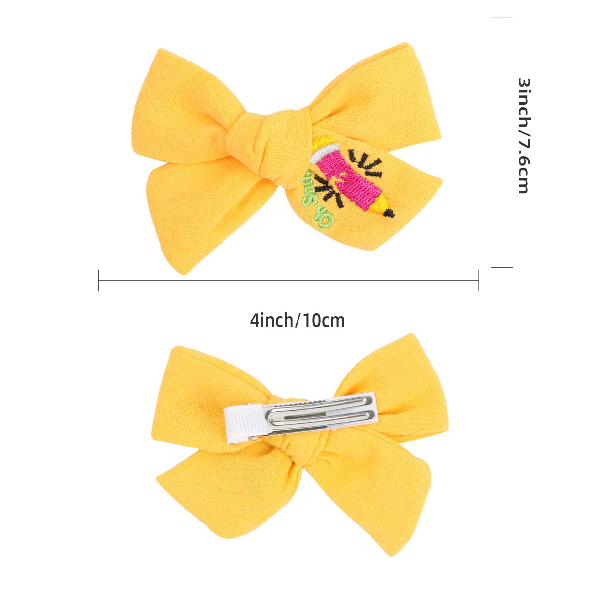 Yellow Pencil Hair Clips