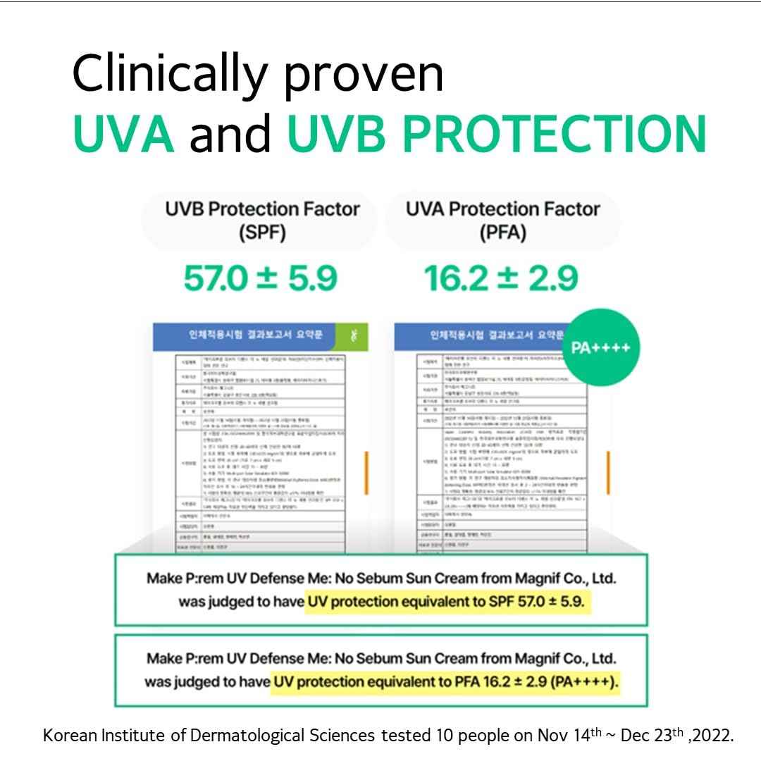 MAKE P:REM UV Defence me. No Sebum Sunscreen, SPF 50+ PA++++ Reef-Safe Silky Texture with Poreless and Matte Finish, UVA/UVB Protection, Korean Sunscreen, 1.69 fl. oz. (50ml)