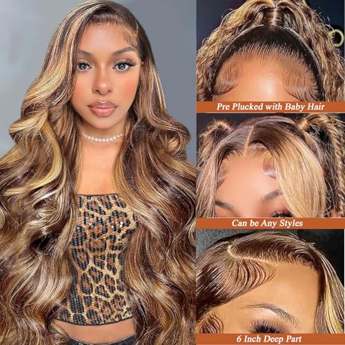 Honey Blonde 30-Inch Lace Front Wig - Ombre Body Wave Human Hair