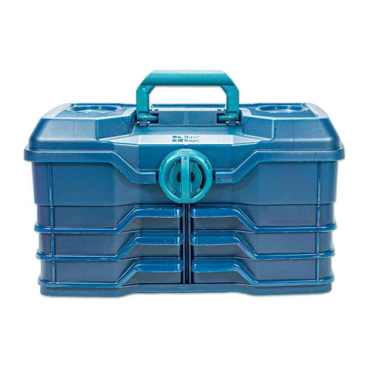 Best Kept | Bathroom Storage Case | Portable Travel Toiletry Case | Shower Lidded Caddy | Travel Toiletry Train Case | Navy Blue