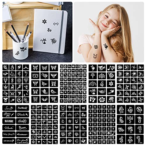 Henna Tattoo Stencils Reusable - 16 Sheets 350+ Designs
