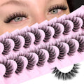 Natural Fluffy 3D Wispy False Eyelashes 14mm D Curly 10 Pairs