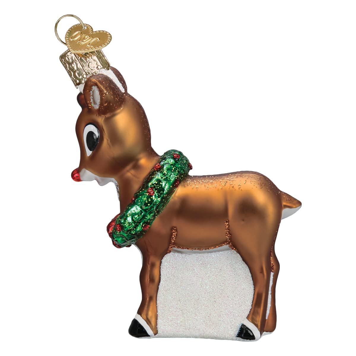 Old World Christmas Rudolph The Red-Nosed Reindeer Glass Blown Ornament for Christmas Tree