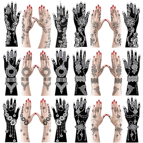 Henna Tattoo Stencil Kit - 12 Large Sheets