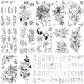 VERKSTAD Waterproof Temporary Tattoos for Women, 68 Sheets Floral Flower Butterfly