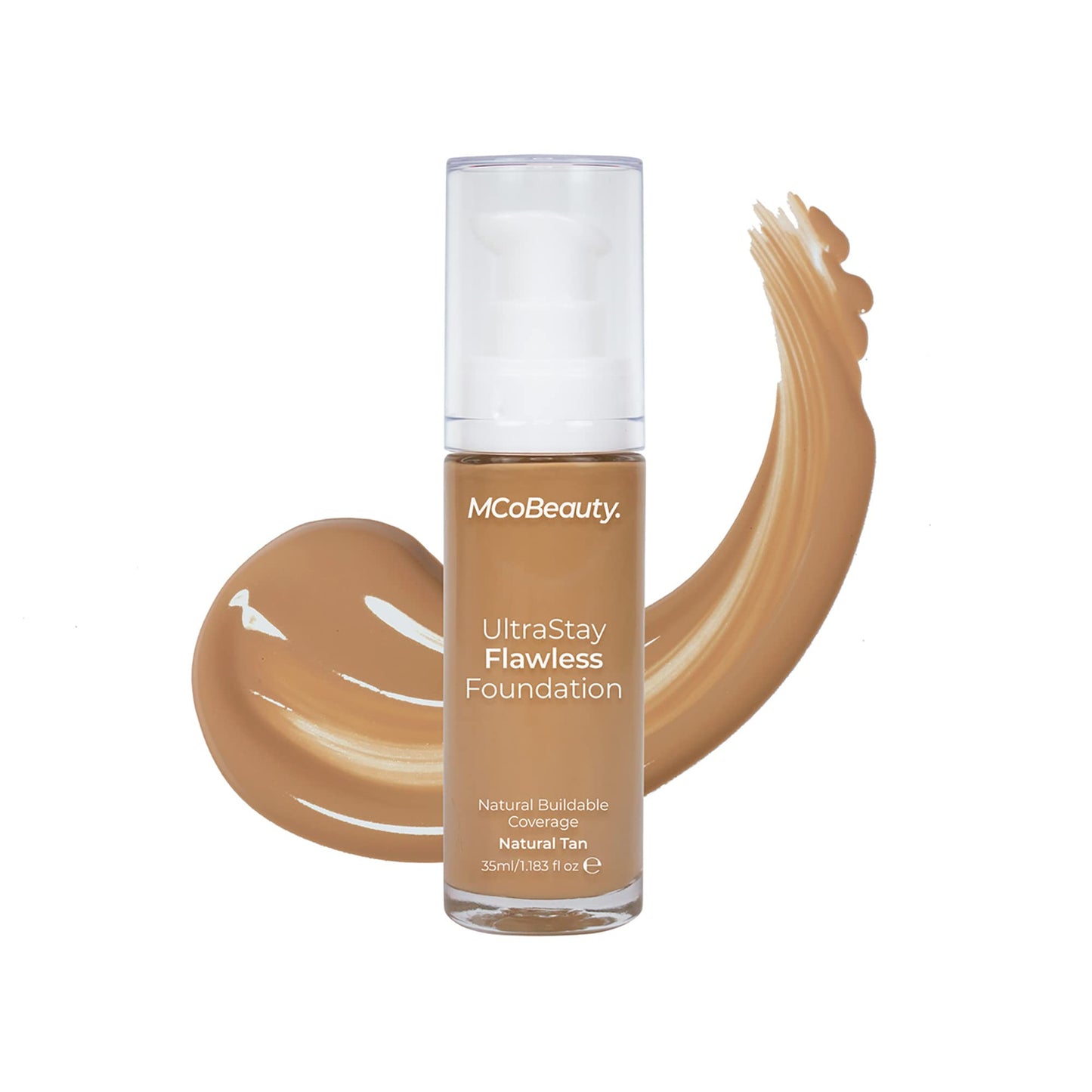 MCoBeauty Ultrastay Flawless Foundation - Offers Medium To Full Coverage With A Natural Matte Finish - Controls Oil - Rich In Antioxidants To Protect And Nourish The Skin - Natural Tan - 1.18 Oz