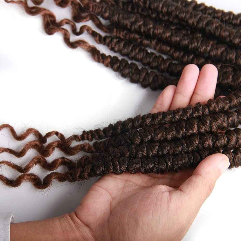 Passion Twist Crochet Ombre Brown Twist Hair - 8 Packs, 12 Inch Short Crochet Braids, Spring Twist, Curly Ends