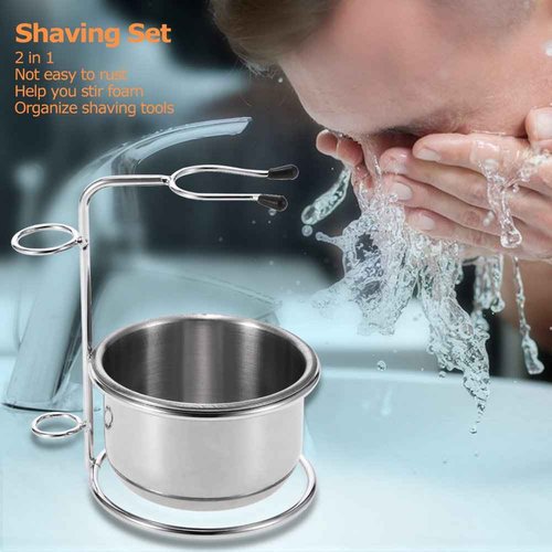 Anself 2 in 1 Shaving Bowl, Men's Shaving Set, Shaving Cup + Men's Shaving Blade Holder, Soap, Bowl, Shaving Holder …
