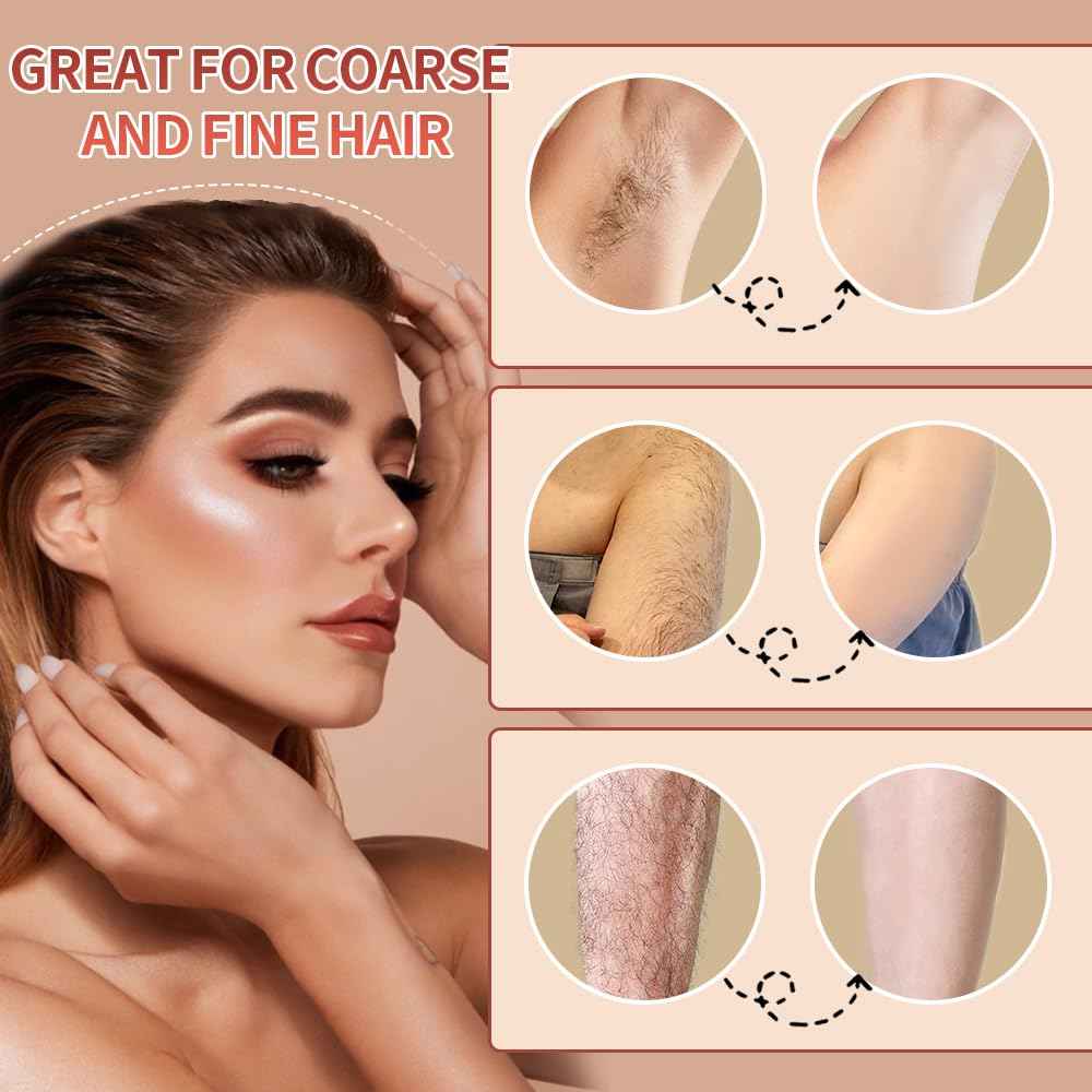 OAKEER Wax Beads 10 Jar (2.2lb) Hair Removal Kit with 20 Wood Sticks, Natural Ingredients for Bikini, Face, Eyebrow, Back, Chest, Legs, Armpit