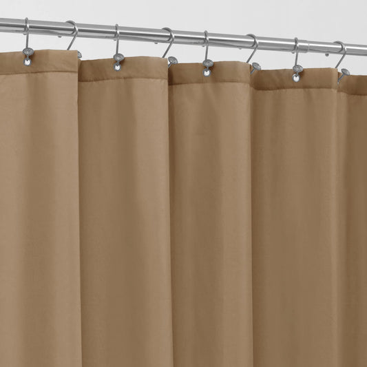 ALYVIA SPRING Coffee Brown Fabric Shower Curtain Liner Waterproof - Soft & Light-Weight Cloth Shower Liner with 3 Magnets, Hotel Quality & Machine Washable - Standard Size 72x72, Coffee