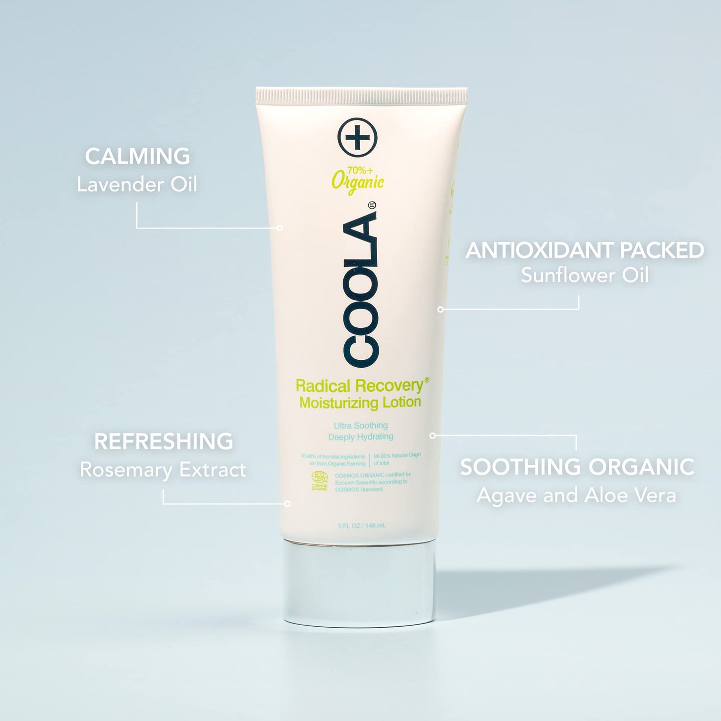 Coola Organic Radical Recovery After Sun Body Lotion, Includes Aloe Vera, Agave and Lavender Oil for Sunburn Relief, 5 Fl Oz