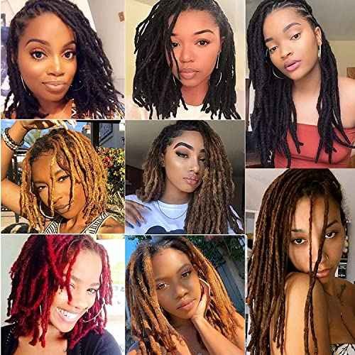 Loc Extensions Human Hair Dreadlock Extensions for Men/Women 6 inch 40 Strands 100% Natural Black Full Handmade Permanent Real Human Hair Can Be Dyed and Bleached (6Inch/60 locs£¬Natural Black/0.8cm)