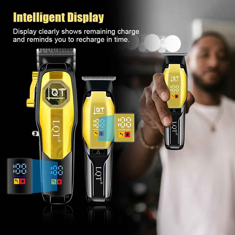 LQT Professional Hair Clippers for Man,Hair Clippers Electric Shavers Razor T-Blade Hair Trimmer, 3 in 1 Cordless Barber Trimmer Bald Shavers LED Display Gifts (3PCS)