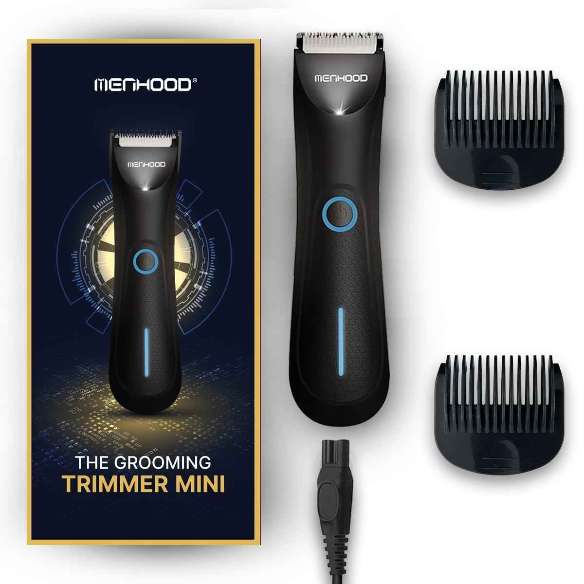 MENHOOD Ball Trimmer Mini – Groin & Body Shaver for Men with Skin-Friendly Ceramic Blade, IPX6 Waterproof Rating, No Snags or Cuts, 90-Minute Run Time