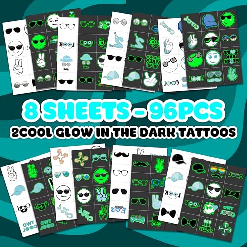 Glow in the Dark Temporary Tattoos for Kids – Party Favors