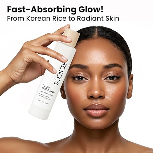 Glow Rice Toner, Milky Rice Water + 5-Layer Hyaluronic Acid Complex + Niacinamide, Korean Skin Care Moisturizing & Soothing Toner for Glowing Skin, 150ml / 5.07 fl.oz