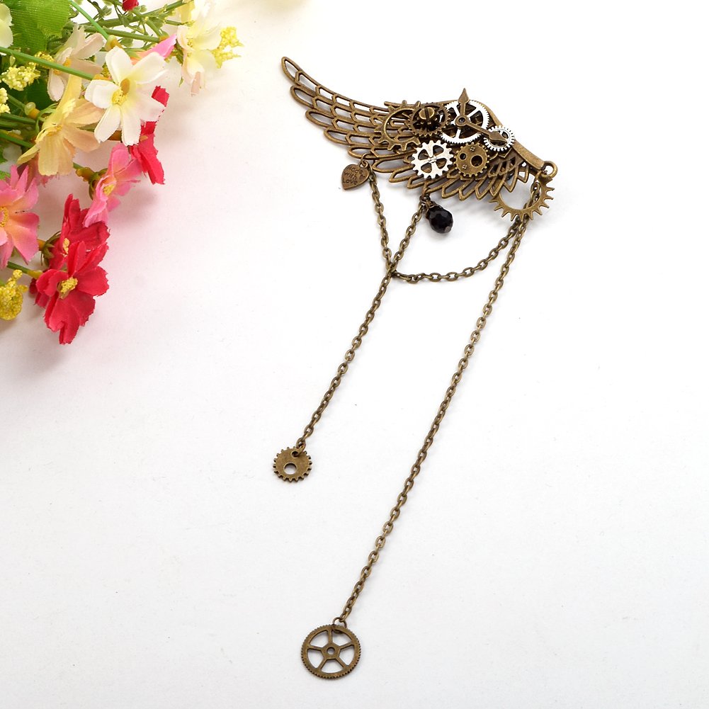 BLESSUME 1pc Vintage Steampunk Hair Clip Unisex Punk Gothic Headwear One Size