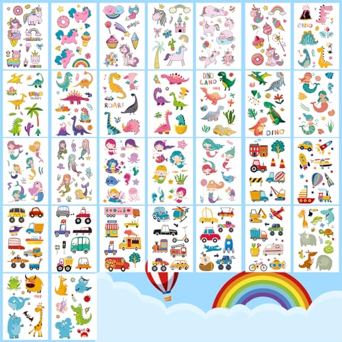 Partywind 100 Sheets Temporary Tattoos for Kids - 1150 Mixed Styles