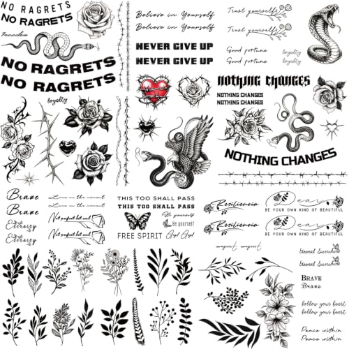 Waterproof Temporary Tattoos - 200+ Designs Floral Butterflies