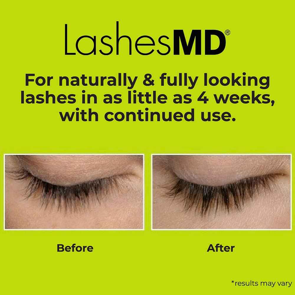 LashesMD Eyelash Growth Serum & Eyelash Conditioner for Naturally Fuller Looking Eyelashes and Eyebrows In As Little As Four Weeks