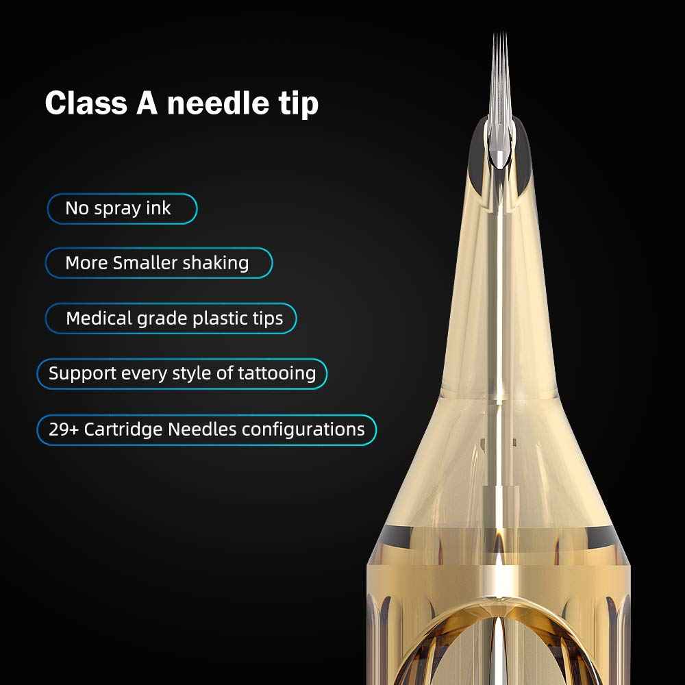 CHUSE 20pcs Cartridges Disposable Tattoo Needle Standard 9 Curved Magnum (1209RM)