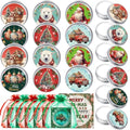 48 Set Canned Christmas Lip Balms Set Round Honey Christmas Moisturizing Moisturizer Lip Care Balm Party Favors with Bag Card for Xmas Holiday Stocking Stuffers Employee Appreciation Gifts