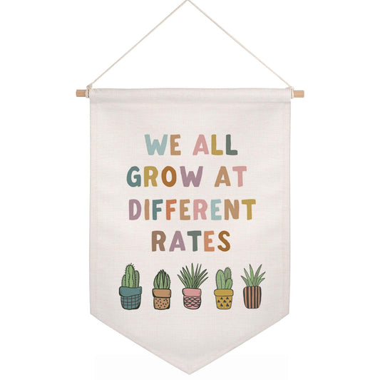 We All Grow At Different Rates Boho Classroom Decor, Classroom Poster, Wall Banner, Flower Decor, Playroom Decor, Be Kind, Child Art, Succulents Poster, School Psychologist Decor