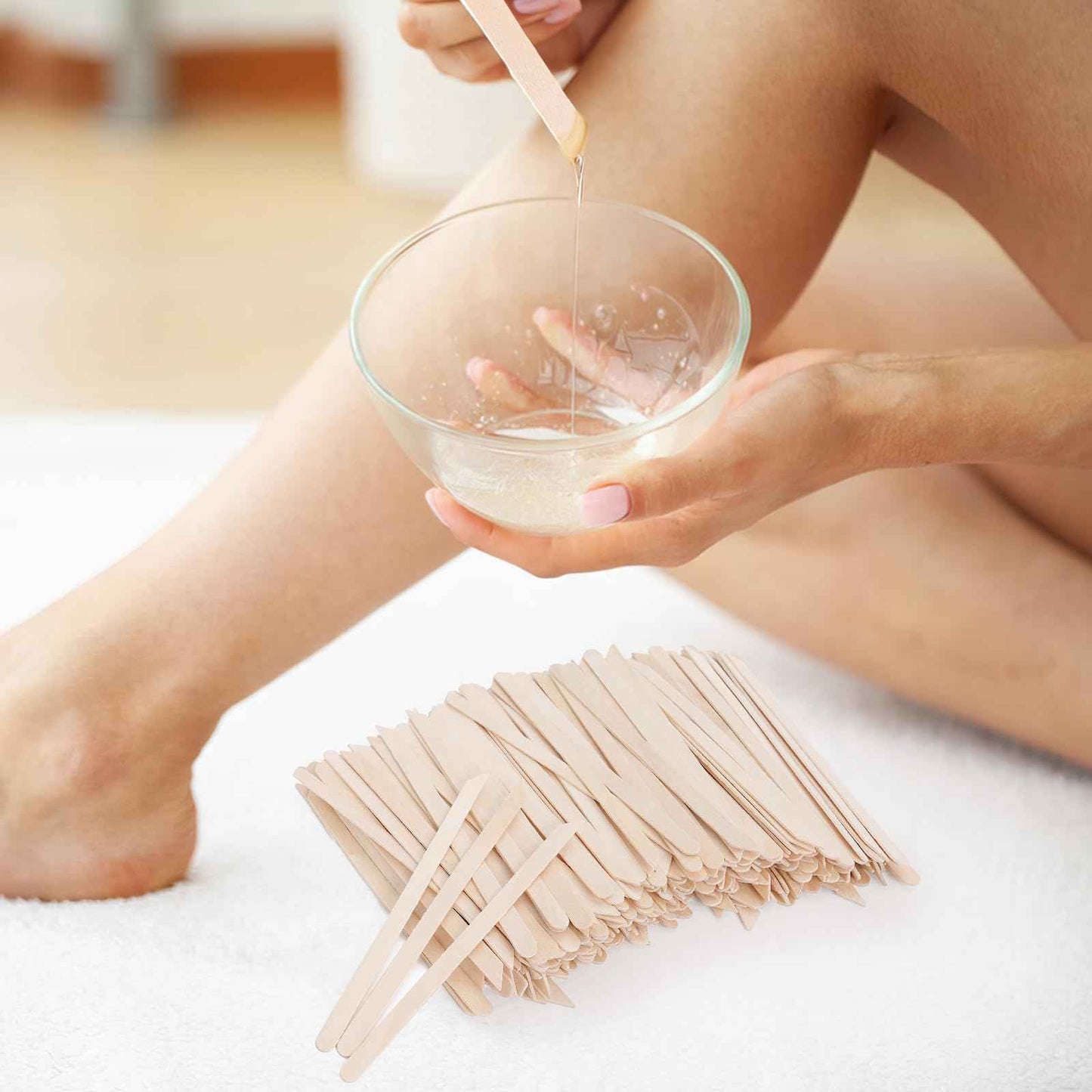 1000pcs Wooden Small Wax Sticks,Eyebrow Wax Sticks for Eyebrow Hair Remover，Small Popsicle Sticks，Wooden Sticks for Crafts