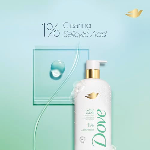 Dove Body Wash Acne Clear Clears & helps prevent acne 1% clearing salicylic acid acne treatment 18.5 oz