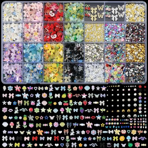 3D Nail Charms and Rhinestones Kit - 9000 Pcs 110 Styles DIY Nail Art Gems